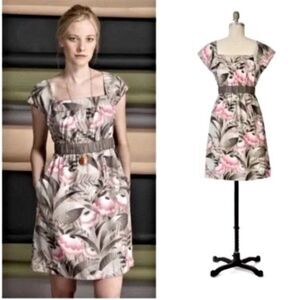 Anthropologie Moulinette Soeurs Silk Dress Tropical Square Neck Cottagecore 2